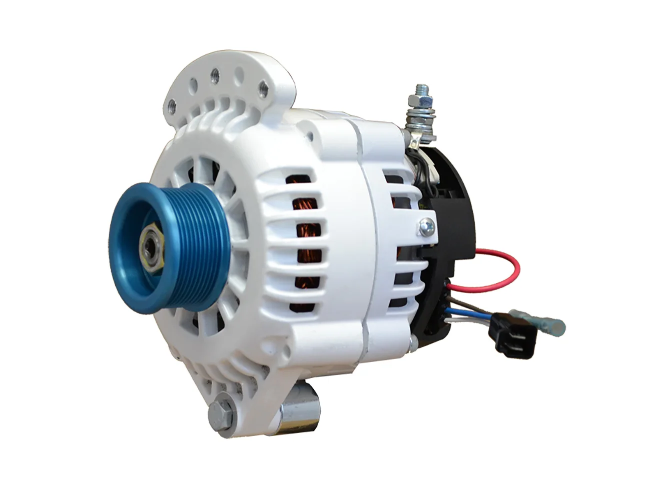 Balmar Alternator 120 AMP 12V 1-2" Single Foot Spindle Mount J10 Pulley w/Isolated Ground