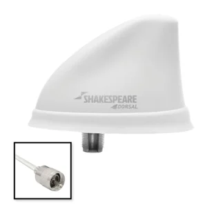 SHAKESPEARE White Low Profile Dorsal Antenna, 26 foot white  RG58 cable with PL-259 plug | 5912-DS-VHF-W