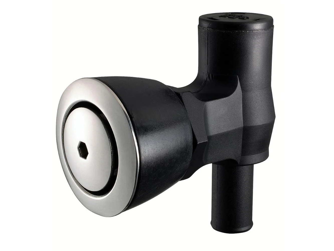 Attwood 90° P-Trap Fuel Tank Vent - Flush Mount - Black w/Stainless Steel Vent Head