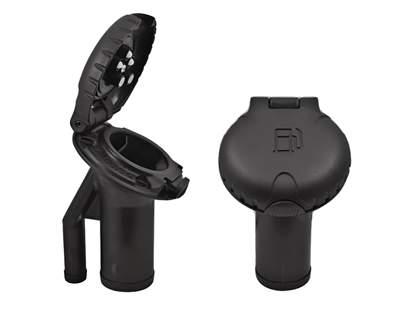 Attwood Deck Fill f/Pressure Relief Systems - Angled Body & Scalloped Black Plastic Cap