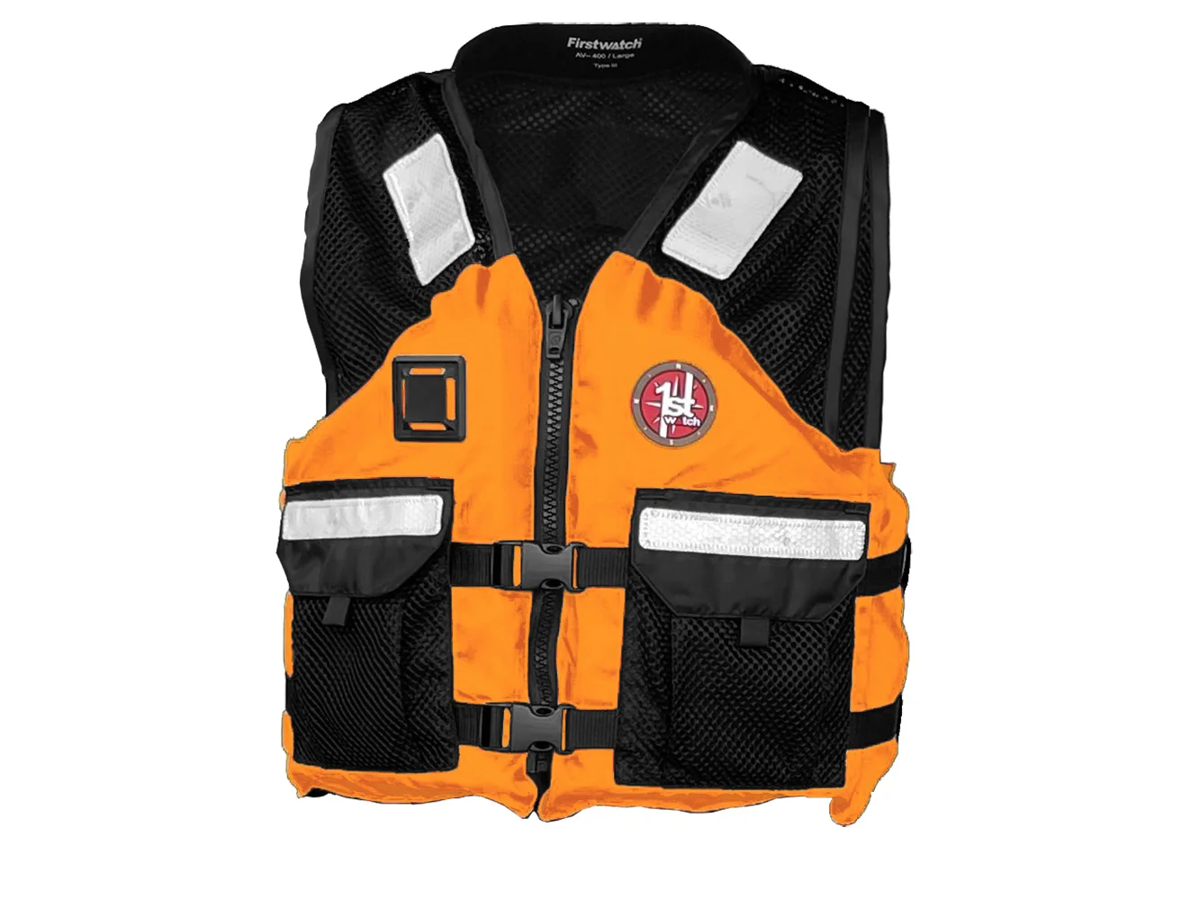 First Watch AV-5001 Mesh Crew Vest Hi-Vis - Orange/Black - 2XL/3XL