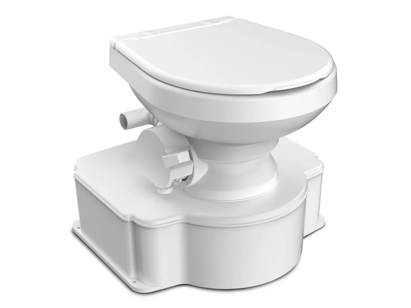 Dometic™ White M65 Marine Gravity Toilet - Standard Seat Size w/Foot Pedal