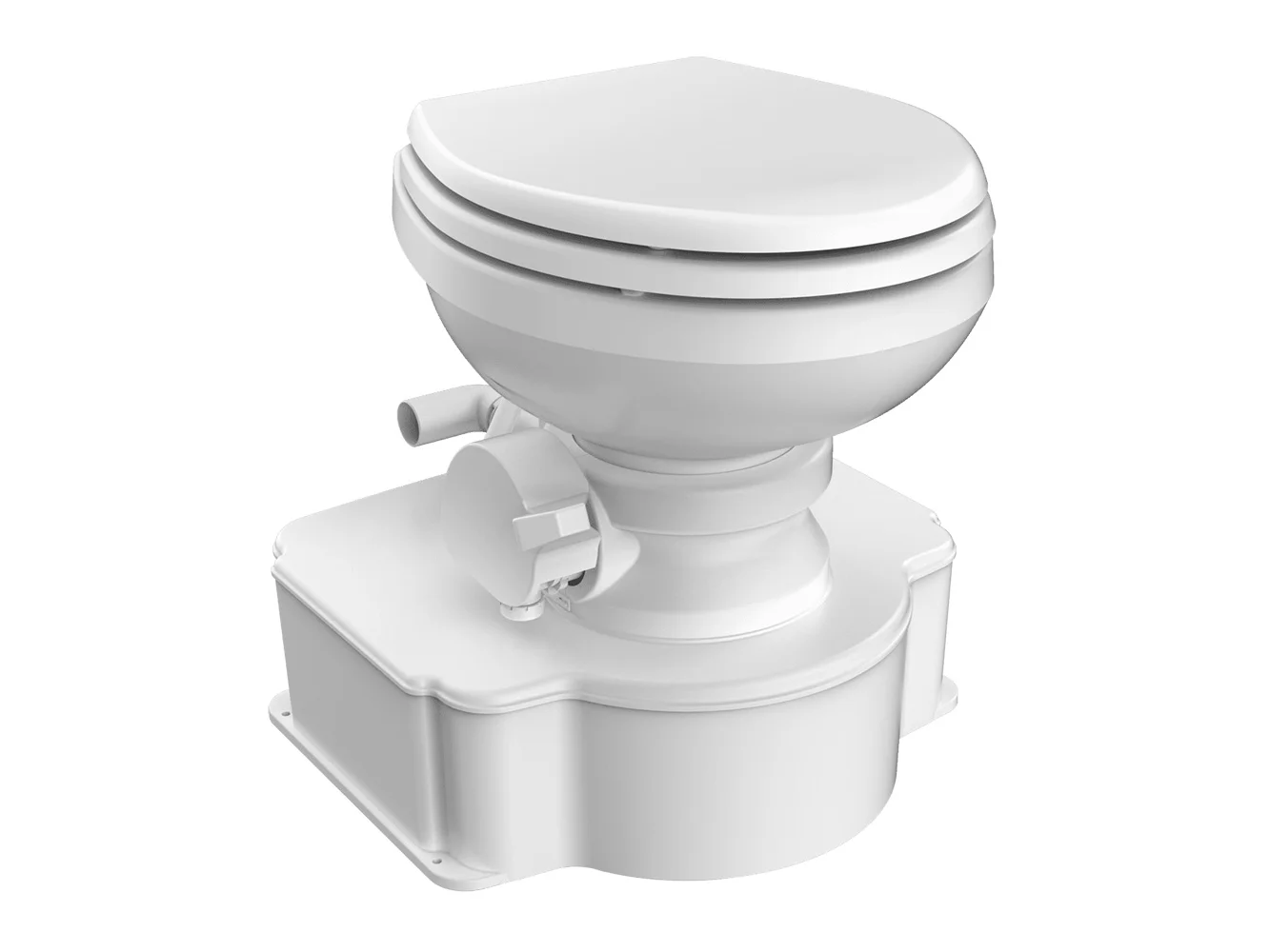 Dometic™ White M65 Marine Gravity Toilet - Elongated Seat Size w/Foot Pedal