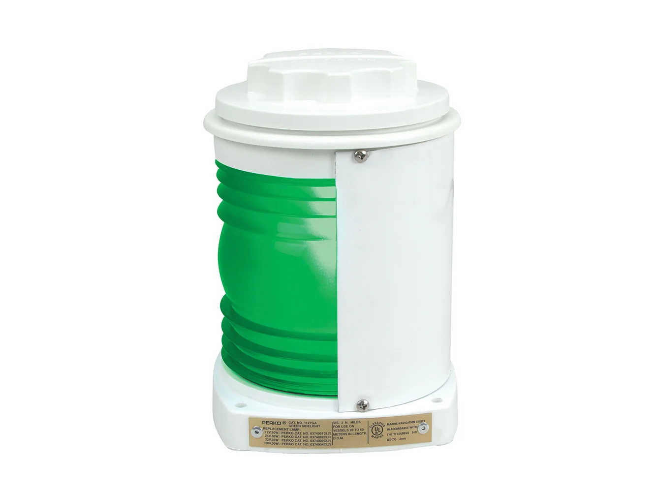 Perko White Plastic Green Side Light