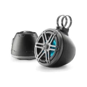 JL AUDIO M3-650VEX-MB-S-GM-I: 6.5" VEX Tower Speakers, Matte Black Encl., Gunmetal Sport Grille, RGB LED | 93403  | 010-03259-00