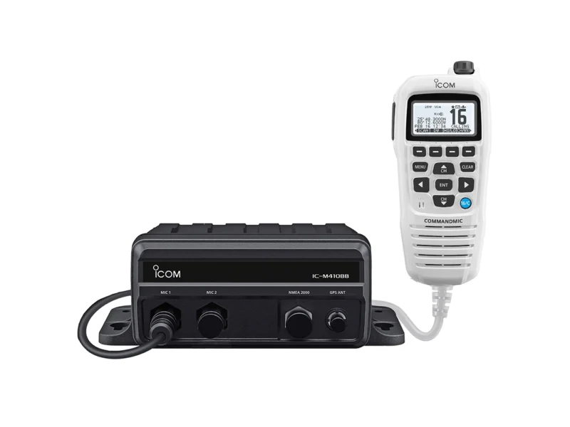 Icom M410BB GW 11 Black Box VHF w/White Command Mic & 2 Command Mic Ports