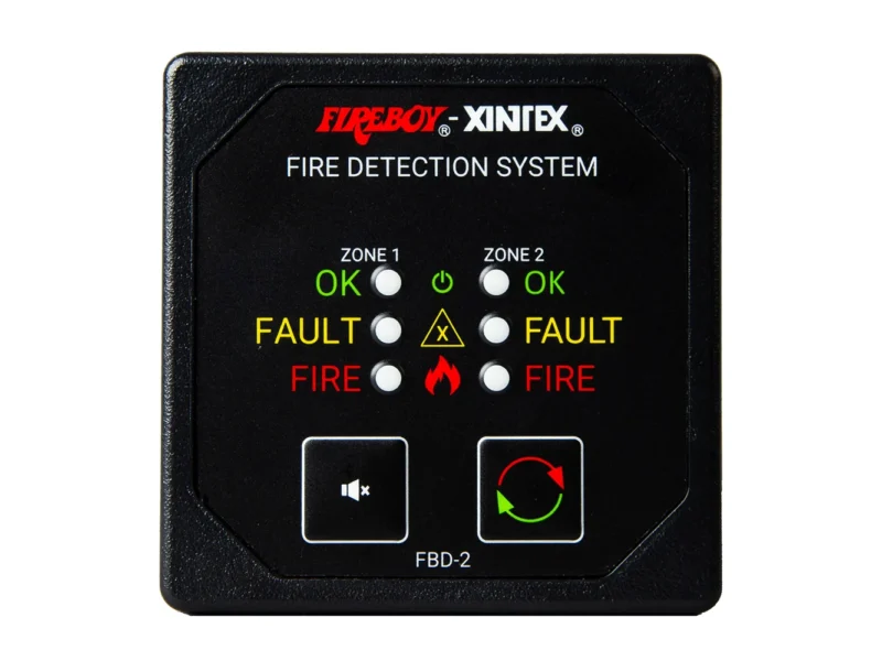 Fireboy-Xintex Two Zone Detection & Alarm Panel - 2-5/8" Display - 12/24V DC