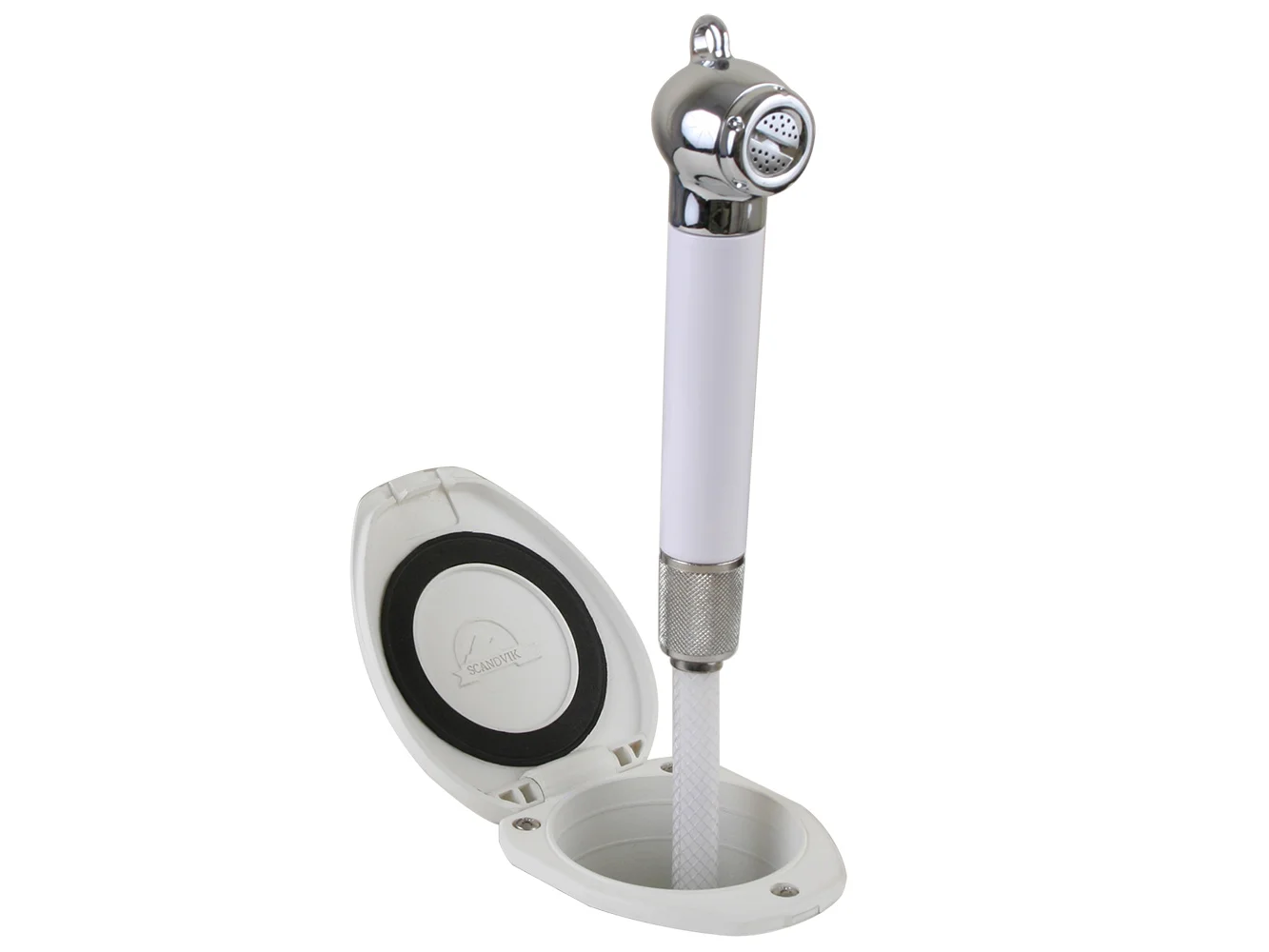 Scandvik Recessed Shower w/6' White Hose - Push-Button