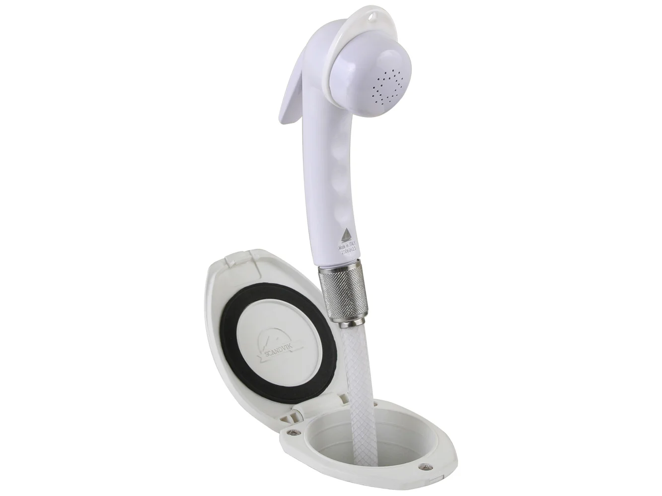 Scandvik Recessed Shower w/6' White Hose - Euro Trigger Sprayer