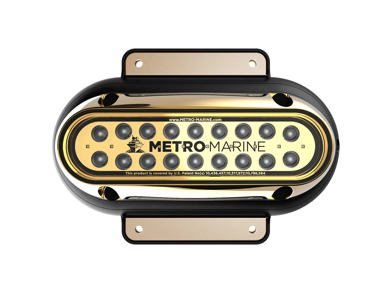 Metro Marine High-Output Elongated Surface Mount Light w/Intelligent Monochromatic LED's - Green, 45° Beam
