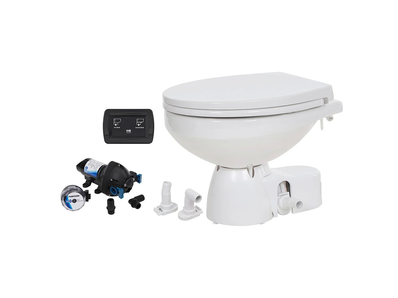 Jabsco Quiet Flush E2 Raw Water Toilet Regular Bowl - 12V – Soft Close Lid