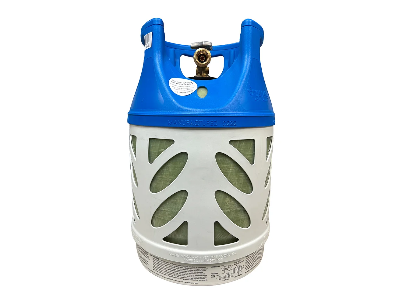Viking Cylinders 17lb Vertical Fiberglass Composite LPG Cylinder w/Type 1 Valve - OPD, DOT, TC Approved