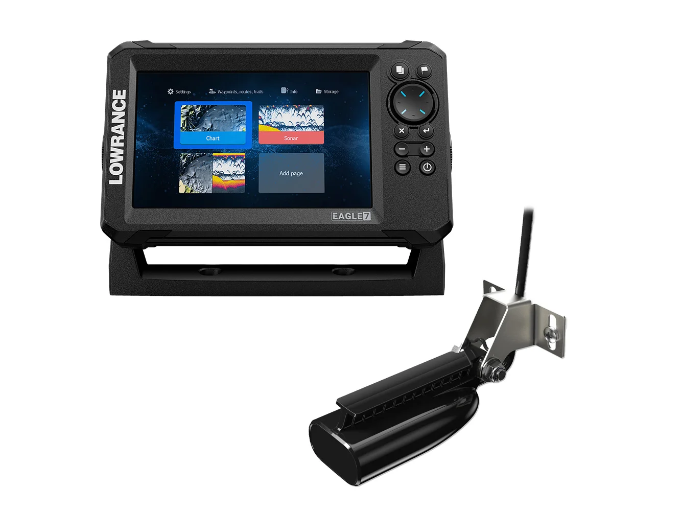 Lowrance Eagle 7 w/SplitShot T/M Transducer & Inland Charts
