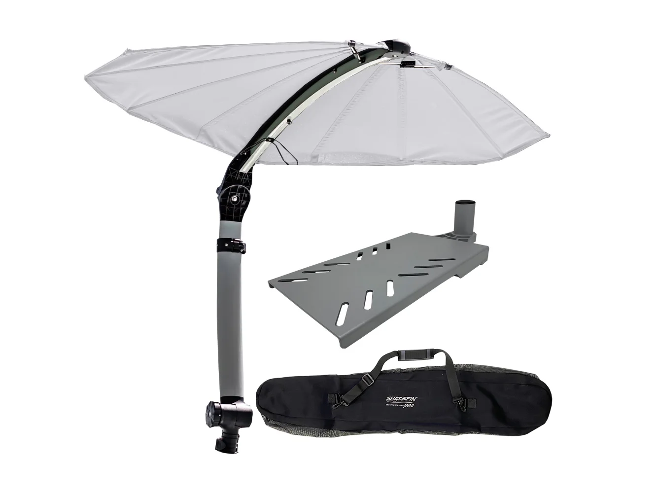 TACO ShadeFin Mini w/White Fabric - Bag & Swivel Seat Mount Kit