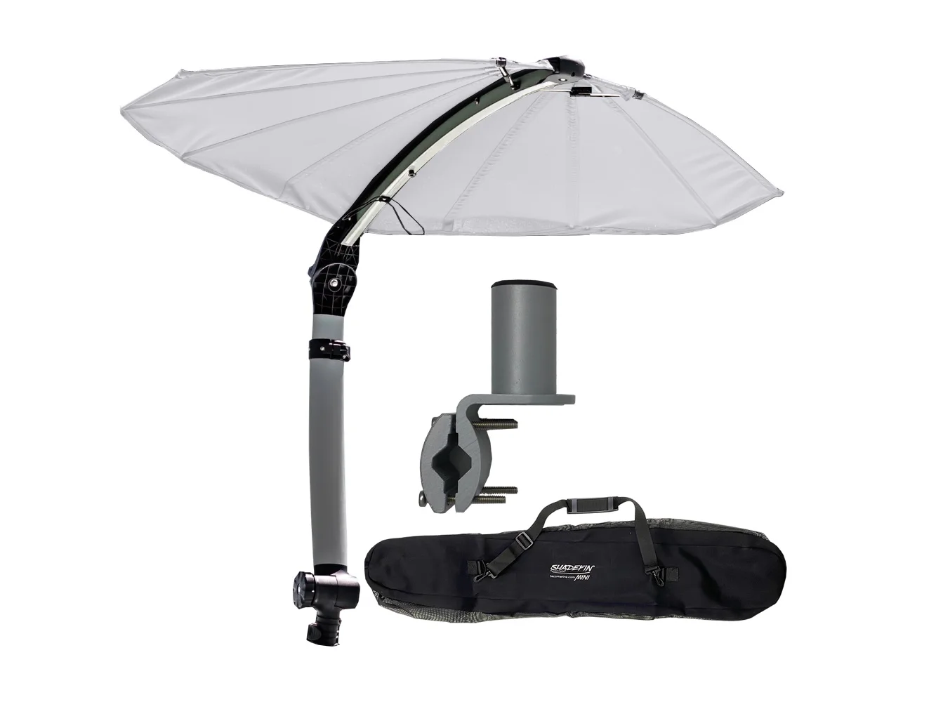 TACO ShadeFin Mini w/White Fabric - Bag & Round Rail Mount Kit