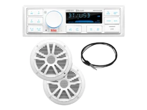 Boss Audio MCK500WB.6 Kit w/MR500UAB, 2 MR6W Speakers, MRANT10 Antenna, & White Remote