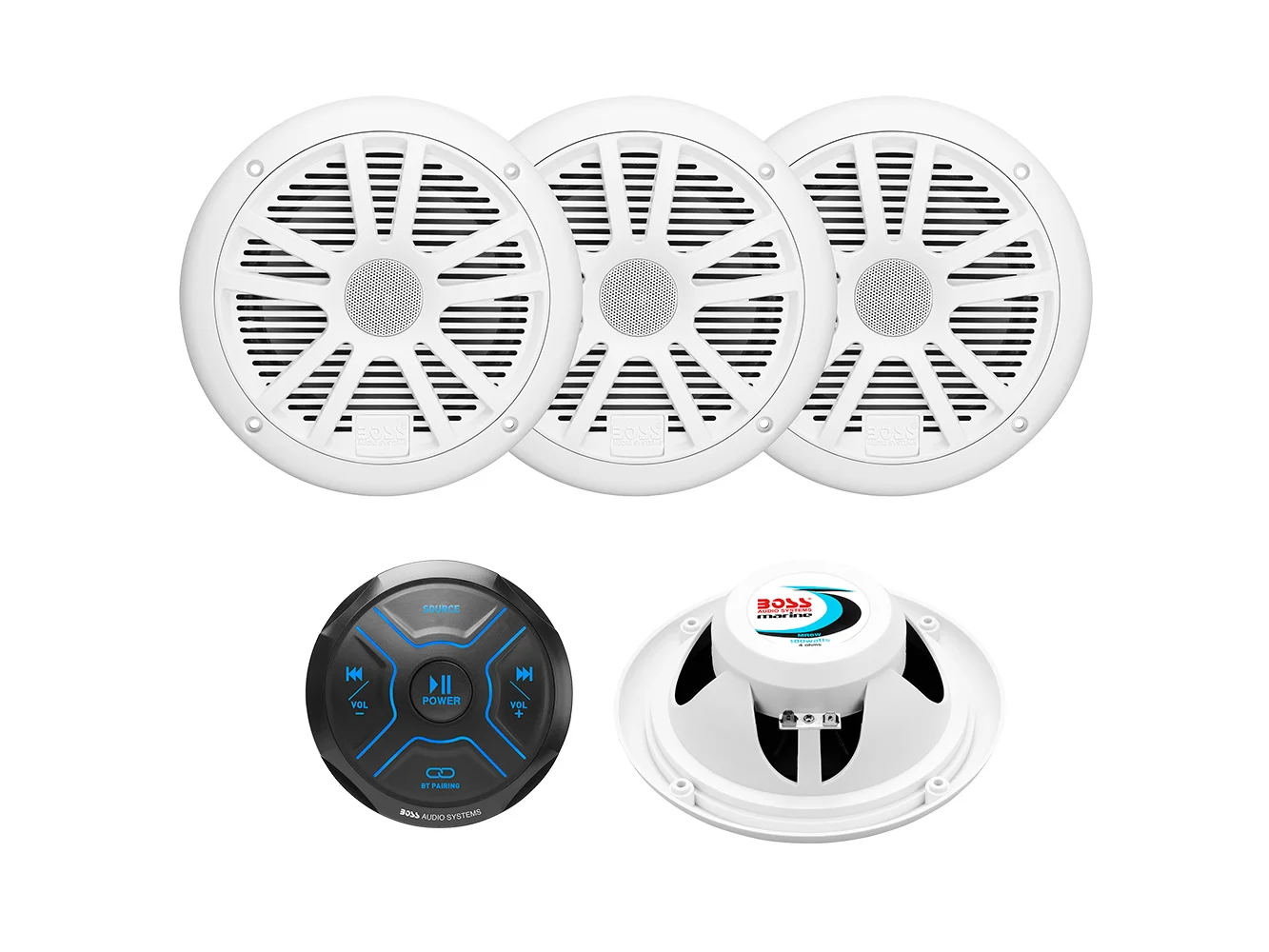 Boss Audio MG250W.64 Kit w/MGR150B & 2 Pairs of MR6W Speakers
