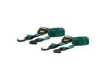 CURT 15' Dark Green Cargo Straps w/"S" Hooks - 300 lbs - 2 Pack