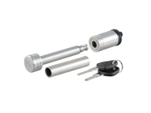 CURT 1/2" Hitch Lock w/5/8" Adapter - 1-1/4" or 2" Receiver - Barbell- Stainless Steel