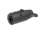 CURT Adapter - 7-Way RV Blade to 6-Way Round Trailer - Center Pin Auxiliary