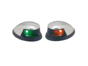 Perko Red/Green Horizontal Mount Side Lights - Pair - Chrome Plated Zinc