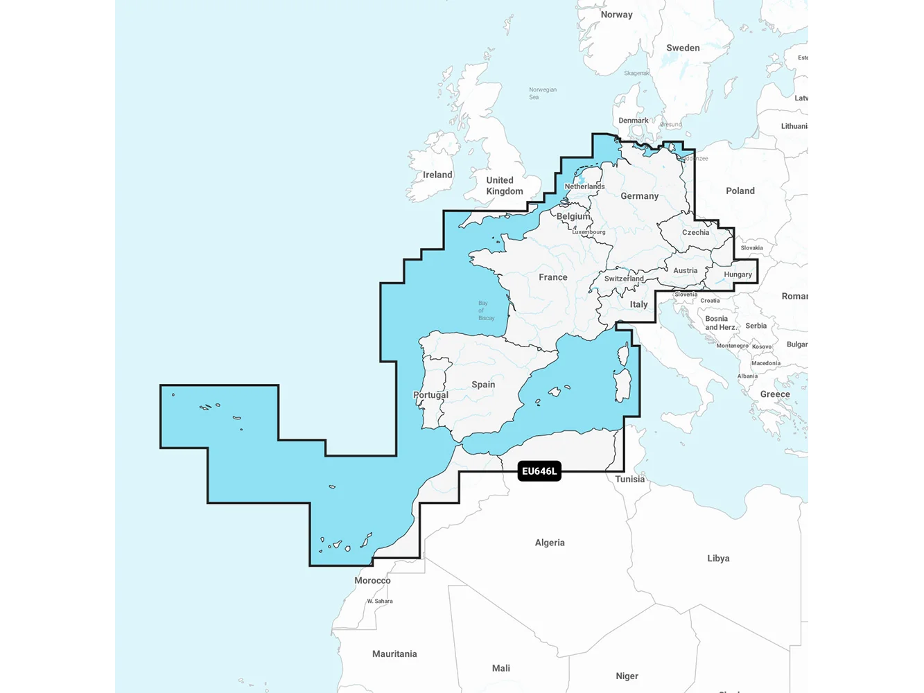 Navionics NAEU646L - Europe, Central & West - Navionics+