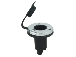 Perko Spare Round Plug-In Base - 3 Pin - Stainless Steel - Black
