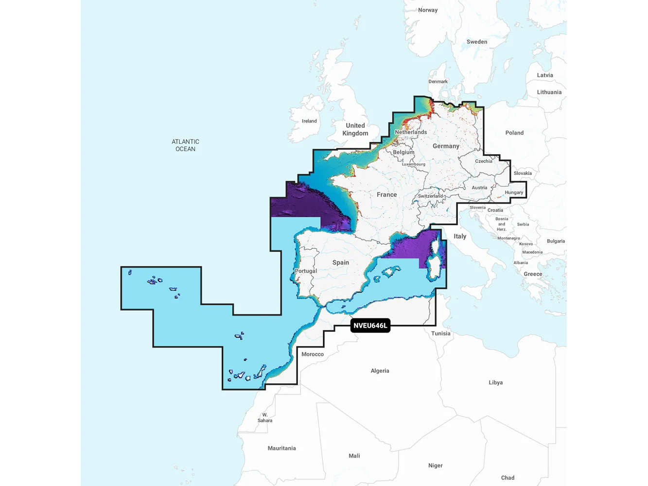 Garmin Navionics Vision+™ NVEU646L Europe, Central & West
