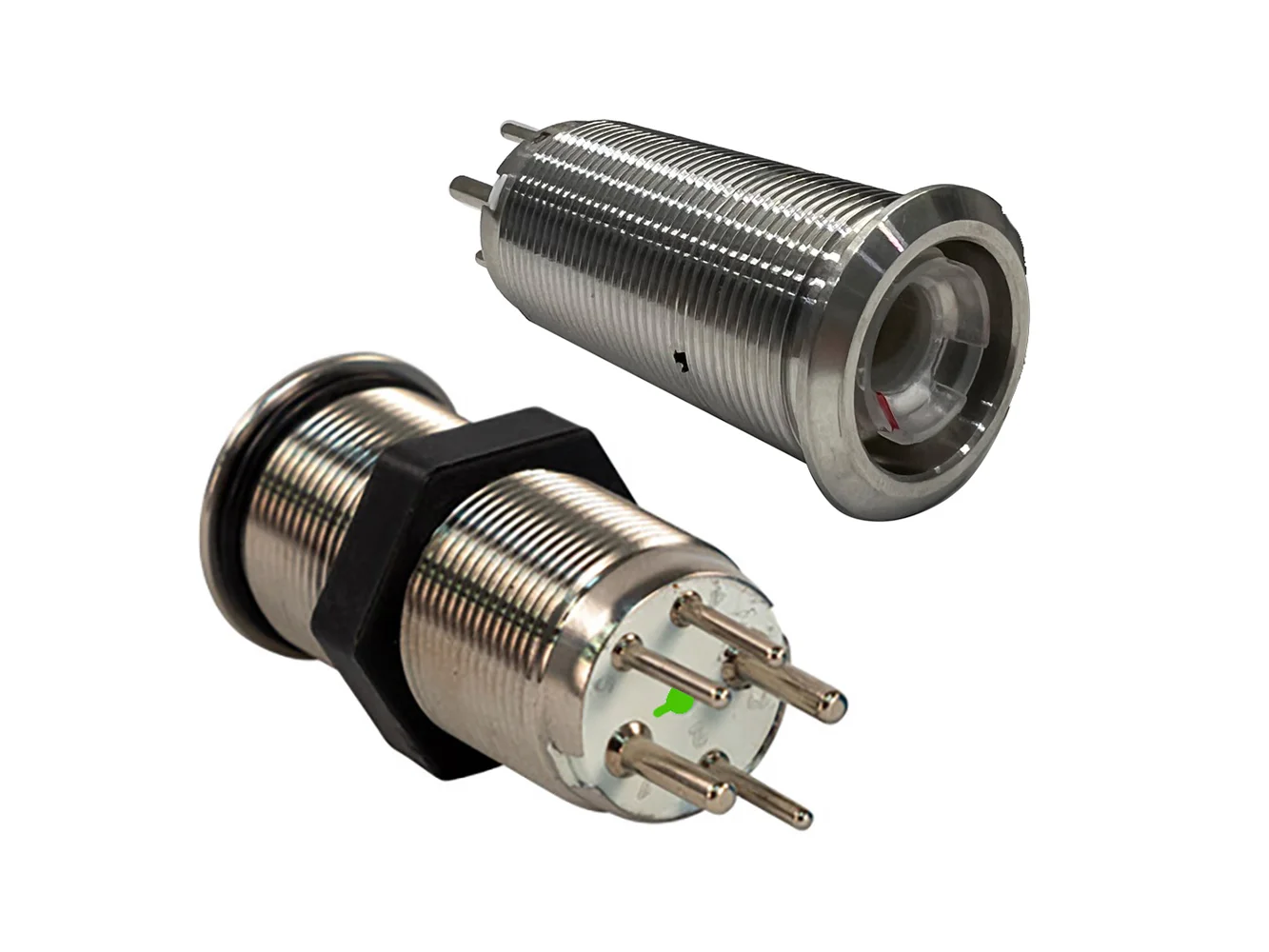 Bluewater 19mm Inrush Push Button Switch Momentary Off(On)(On) - Blue/Red/Green LED - Switch Body Only