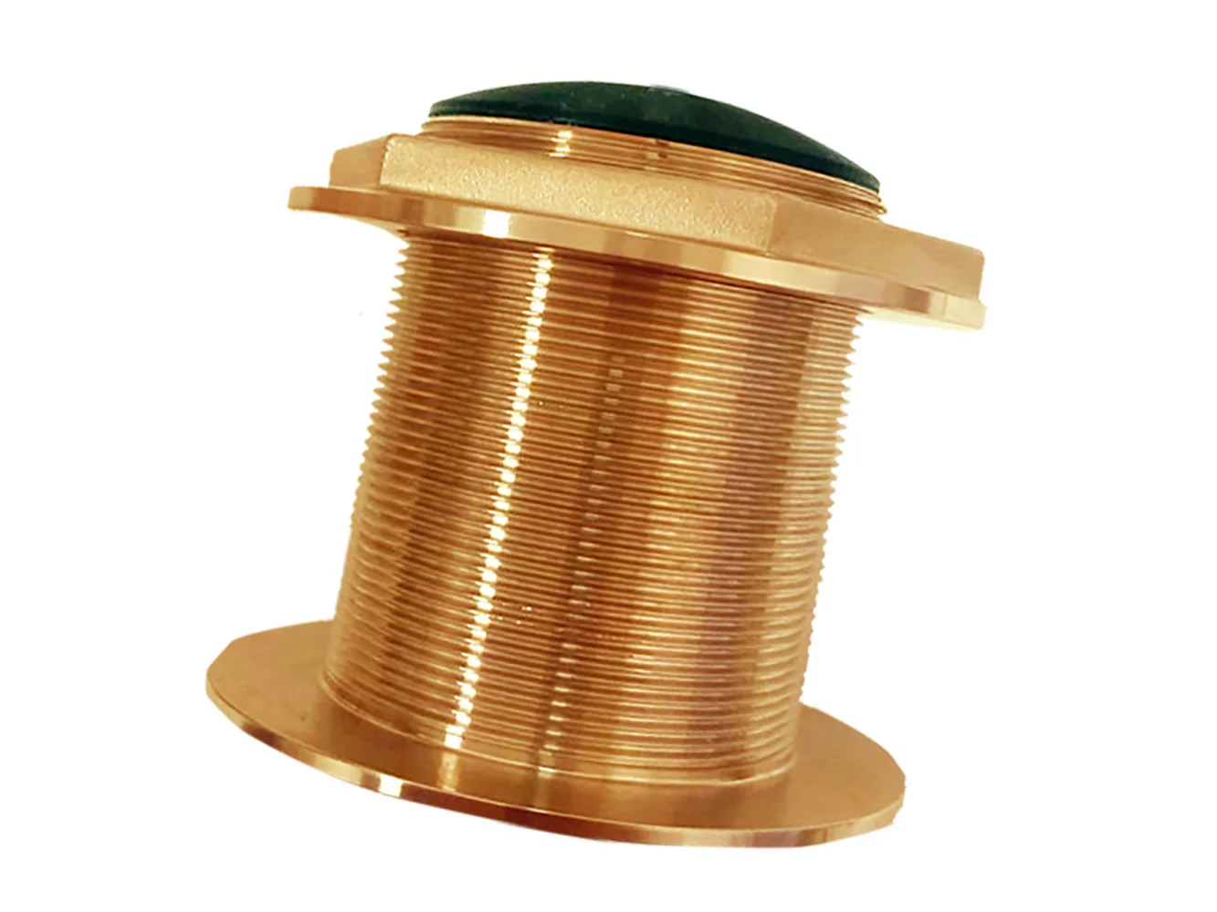 Echonautics Bronze Low-Profile Thru-Hull Medium-Frequency CHIRP Transducer - 1kW, 12° Tilt, 85-135kHz