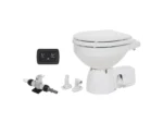 Jabsco Quiet Flush E2 Fresh Water Toilet Compact Bowl - 24V - Soft Close Lid