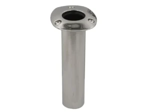 C.E. Smith 70 Series Standard Flush Mount Rod Holder - 0 Degree - Stainless Steel - Gimbal Bar Bottom - Black Liner