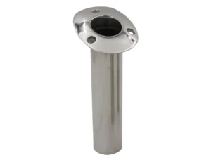 C.E. Smith 70 Series Standard Flush Mount Rod Holder - 15 Degree - Stainless Steel - Cast Bottom - Black Liner