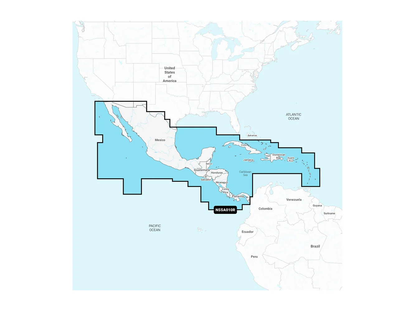 Garmin Navionics+™ NSSA010R Central America & Caribbean