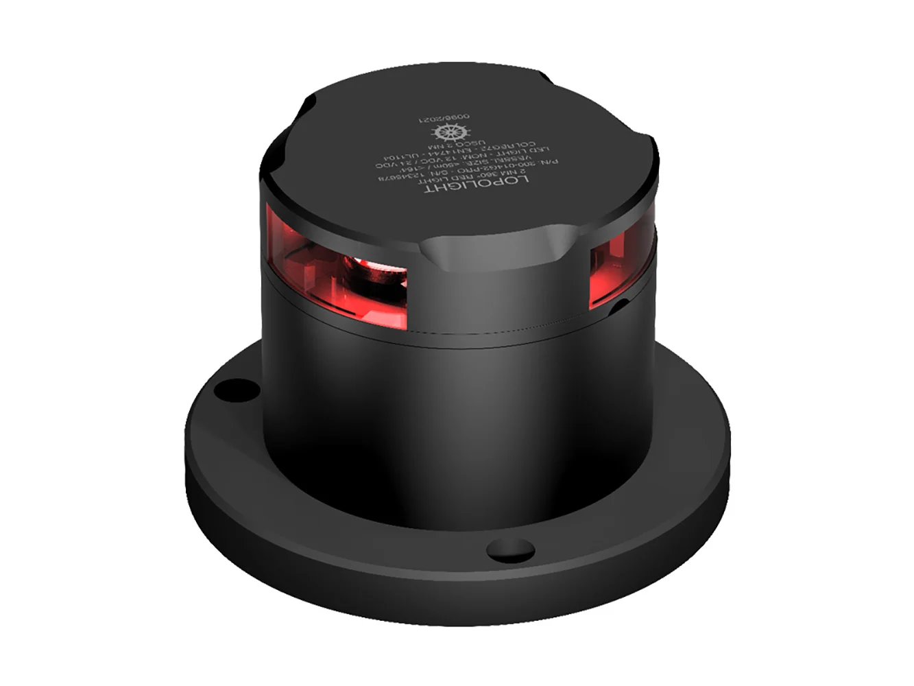 Lopolight 360-Degree Pro Red Nav Light - 2NM - Black Housing