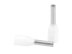 Pacer White 18-20 AWG Wire Ferrule - 6mm Length - 25 Pack