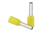 Pacer Yellow 18 AWG Wire Ferrule - 6mm Length - 25 Pack