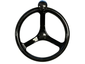 Schmitt Marine Carbon Fiber Primus Wheel w/Knob 13.5" w/Sanntoprene Finger Grip 3/4" Tapered Shaft w/CF Nut