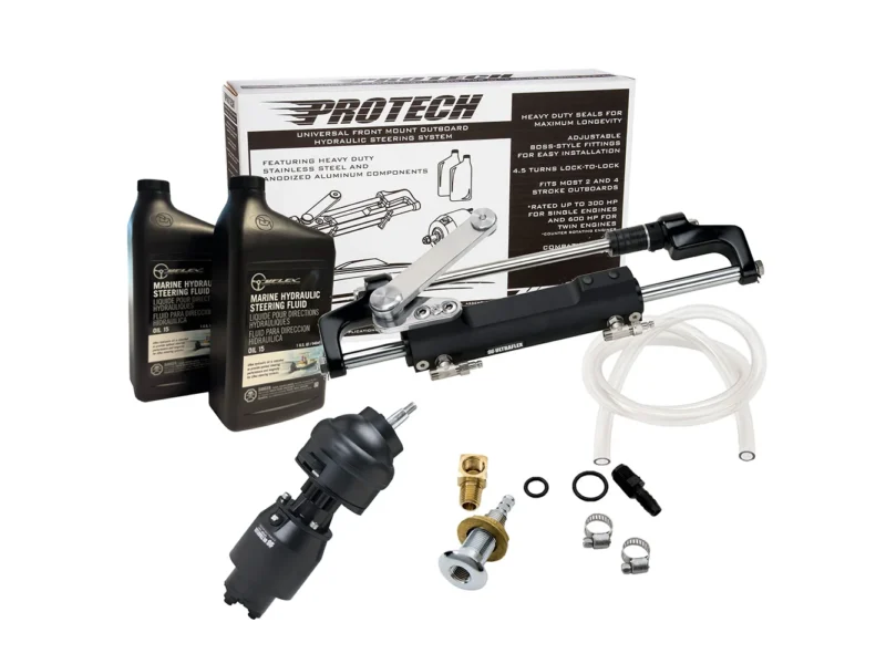 Uflex PROTECH 2.1 Front Mount Tilt OB Hydraulic System - Includes UP28T Helm Pump, Oil, UC128TS-2 Cylinder, & X52 Tilt - No Hoses