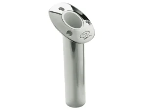 C.E. Smith Flush Mount Rod Holder - 30 Degree & 9" Depth - Stainless Steel - Cast Bottom - White Vinyl Liner