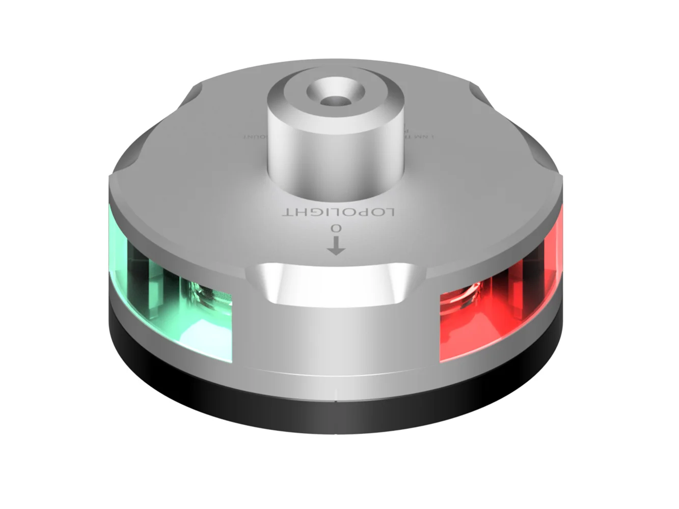 Lopolight Tri-Color Nav Light w/Windex Mount - 1NM - Light Silver Housing w/FB Base