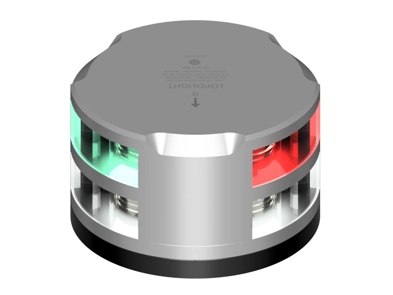 Lopolight Tri-Color Anchor Light - 1NM - Silver Housing w/FB Base