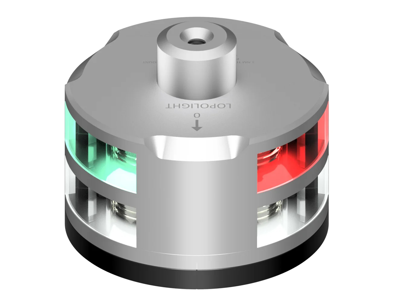 Lopolight Tri-Color Anchor Light w/Windex Mount - 1NM - Silver Housing w/FB Base