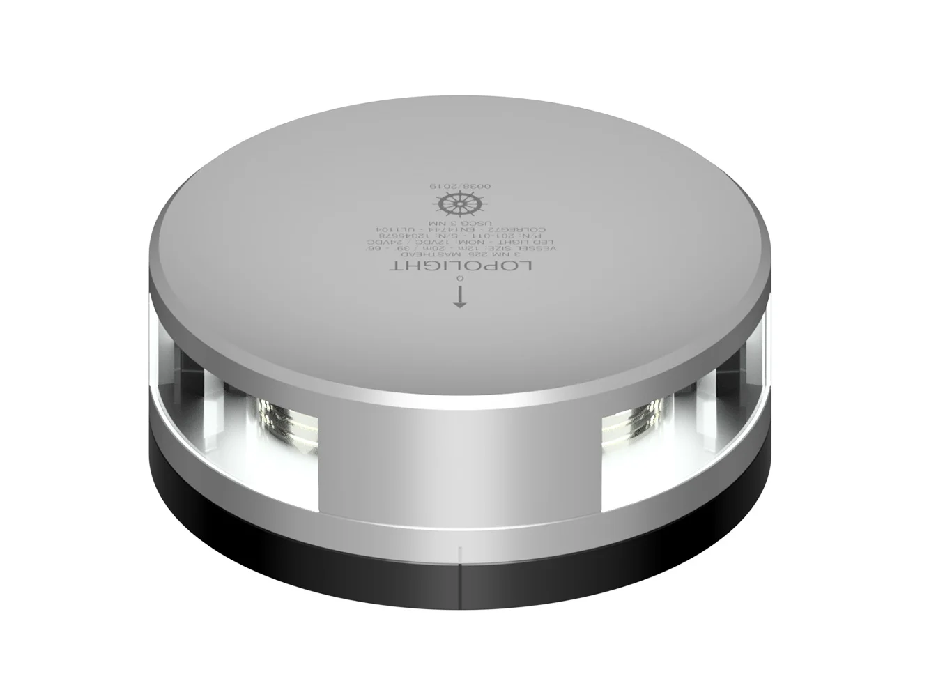 Lopolight Masthead Light - 3NM - Silver Housing w/FB Base