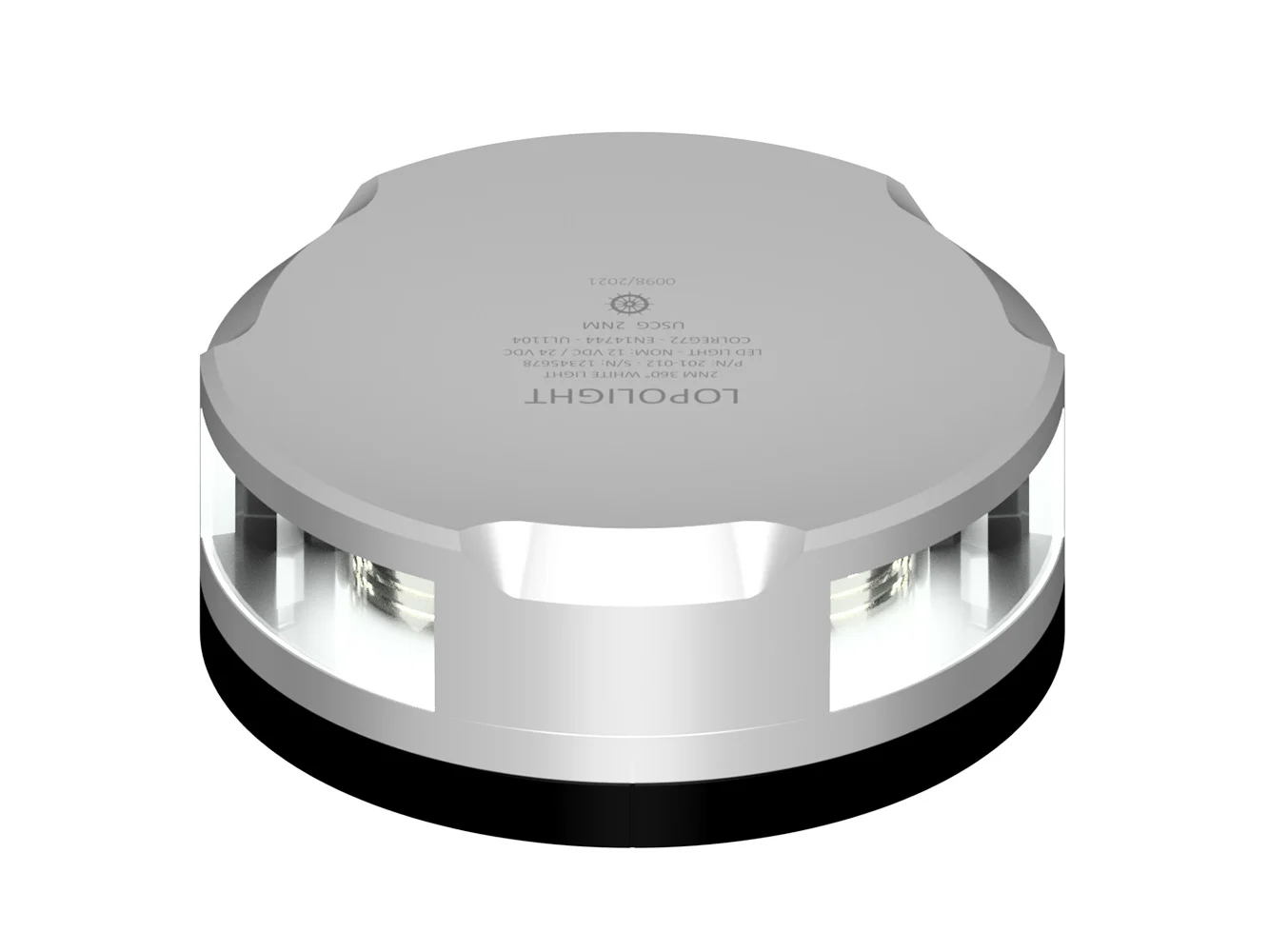 Lopolight 360-Degree Anchor Light - 2NM - Silver Housing w/FB Base