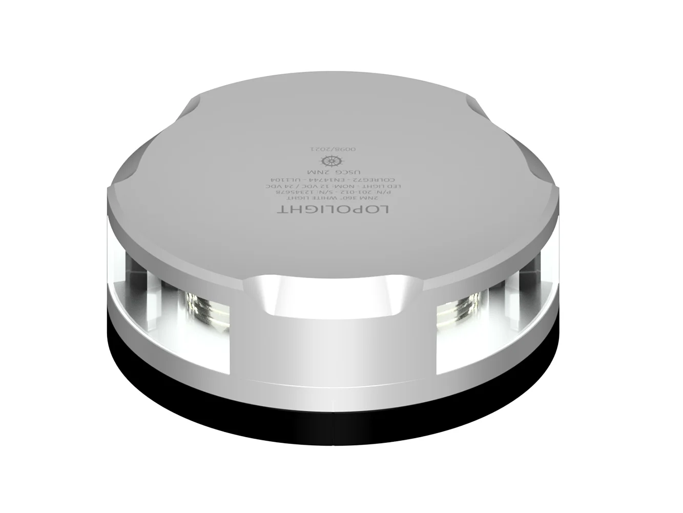 Lopolight 360-Degree Anchor Light w/Strobe - 2NM - Silver Housing w/FB Base