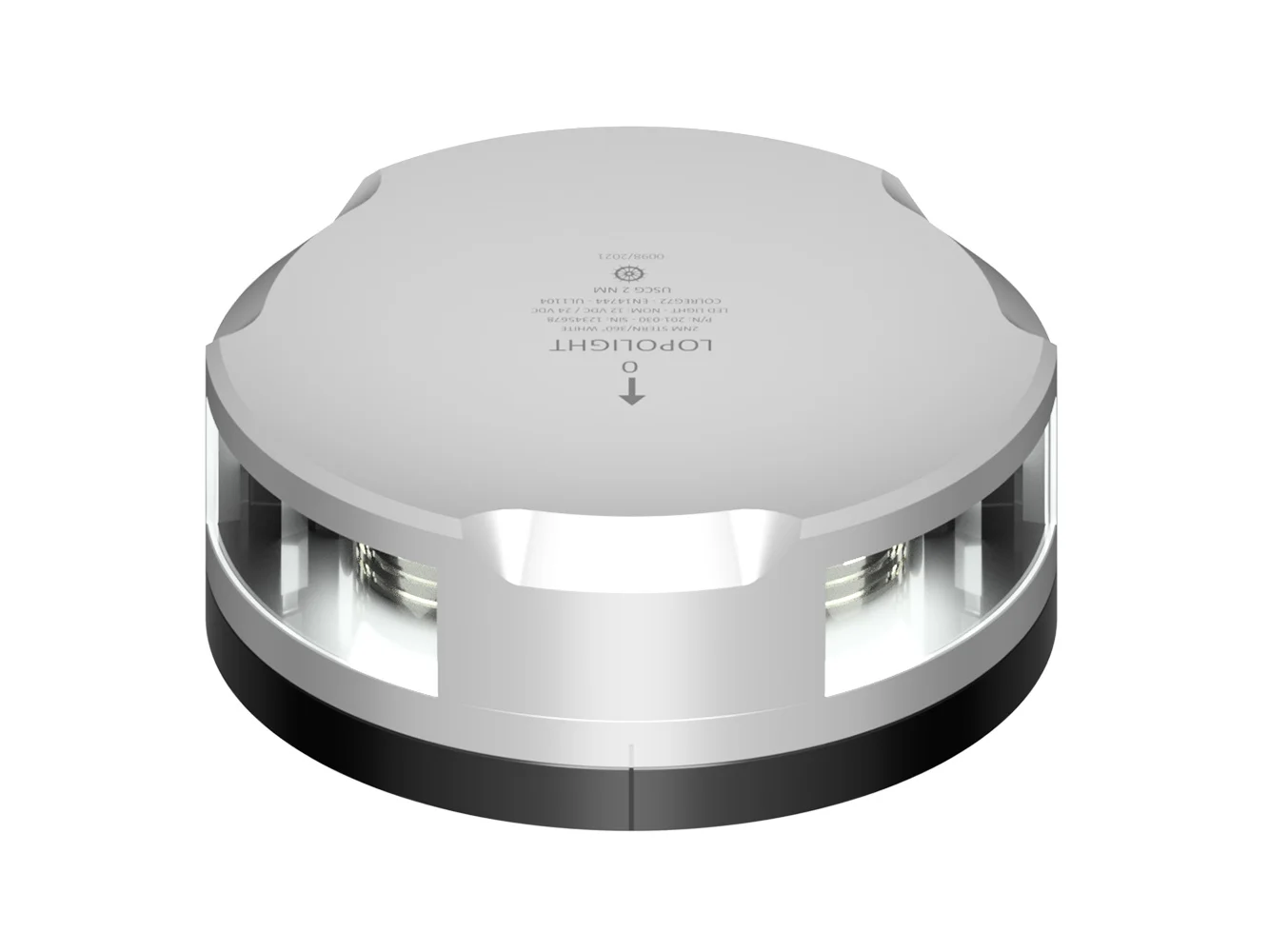 Lopolight 360-Degree Stern Light - 2NM - Silver Housing w/FB Base