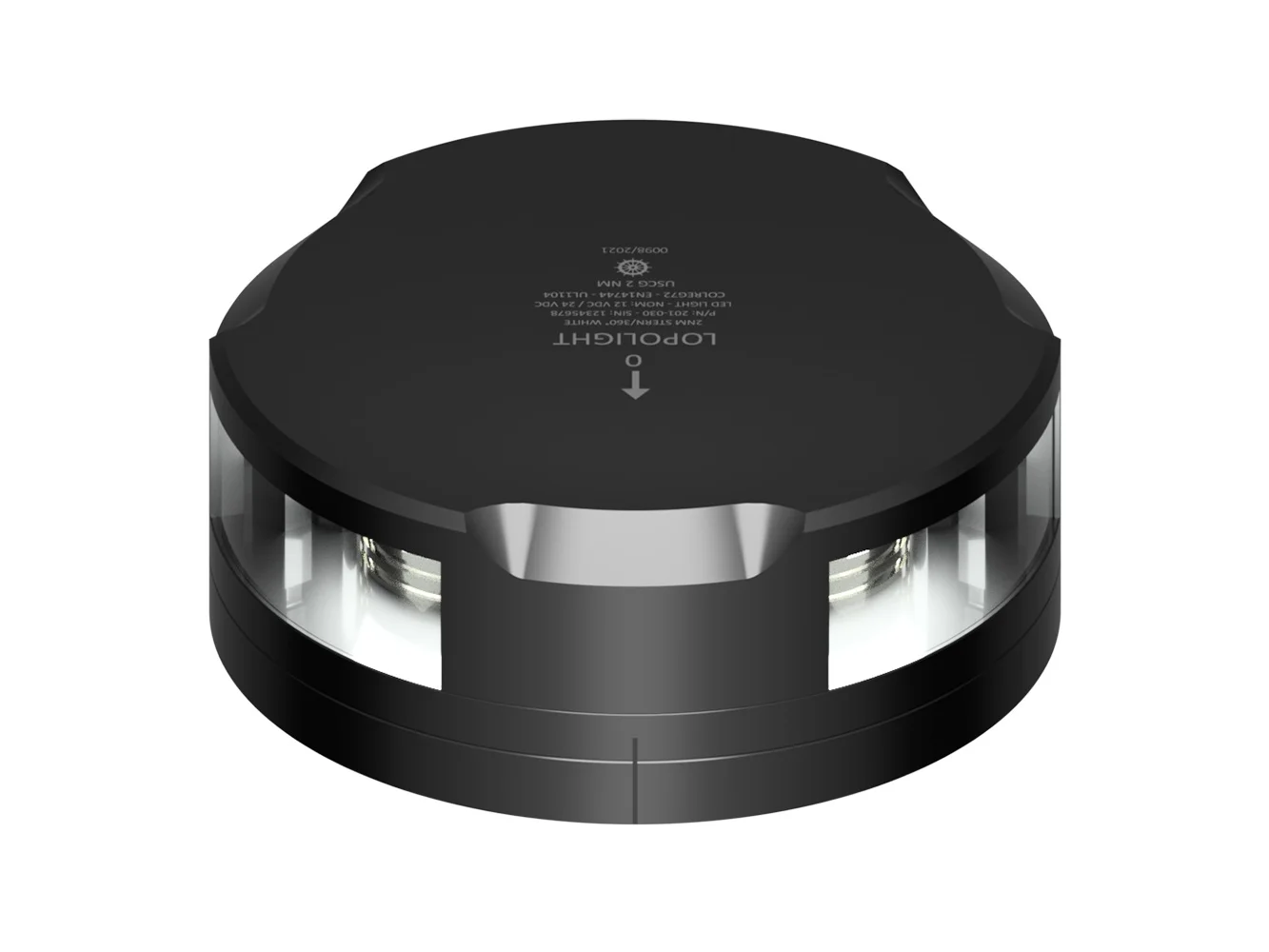 Lopolight 360-Degree Stern Light - 2NM - Black Housing w/FB Base