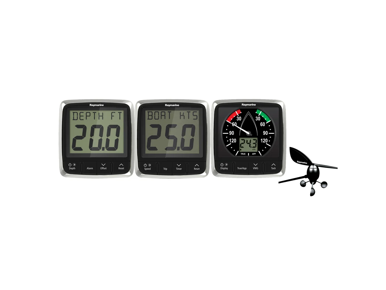 Raymarine i50/i60 Wind, Speed, Depth System Pack w/Transducers