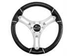 Schmitt Marine Torcello 14" Wheel - 04 Series - Polyurethane Wheel w/Chrome Trim & Cap - Brushed Spokes - 3/4" Tapered Shaft
